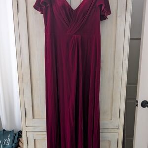 Azazie Burgundy Prom Dress